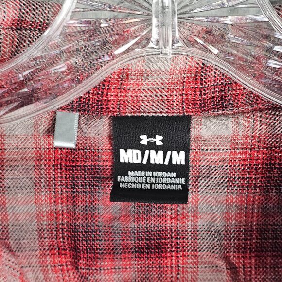 Under Armour UA Tradesman Plaid Flex Flannel Shirt Mens Medium Long Sleeve - Picture 5 of 10
